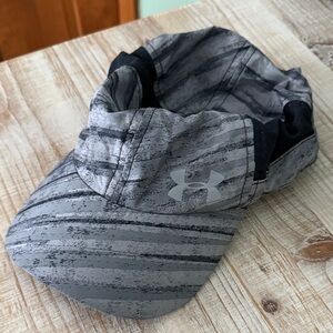 Under Armour Black and Gray Striped Cap